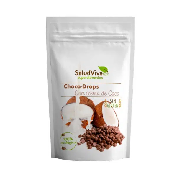 Gotas de chocolate con crema de coco ecológicas SALUD VIVA, 125G